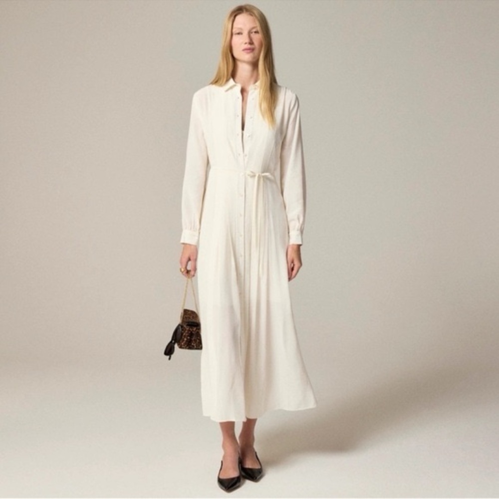 J. Crew Drapey Pleated Shirt-Dress